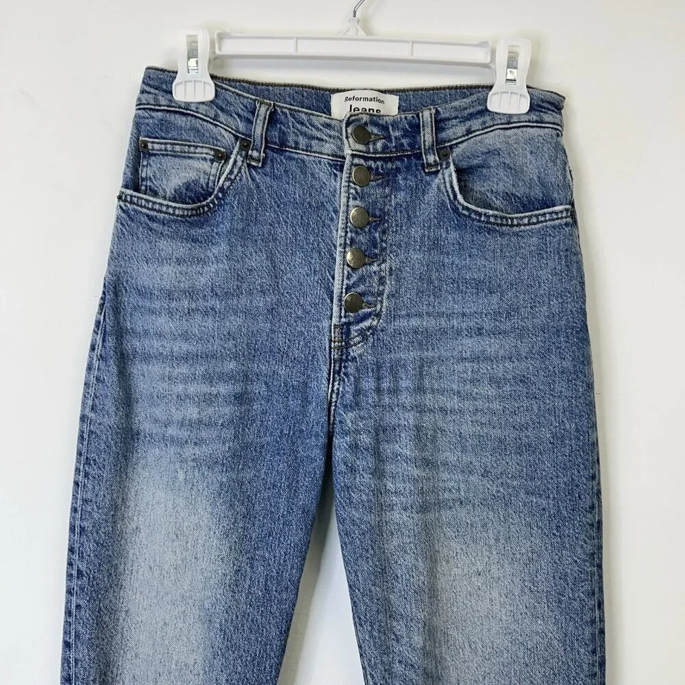 Reformation‎ Liza High Rise Straight Jeans Womens Size 27 - Picture 5 of 10